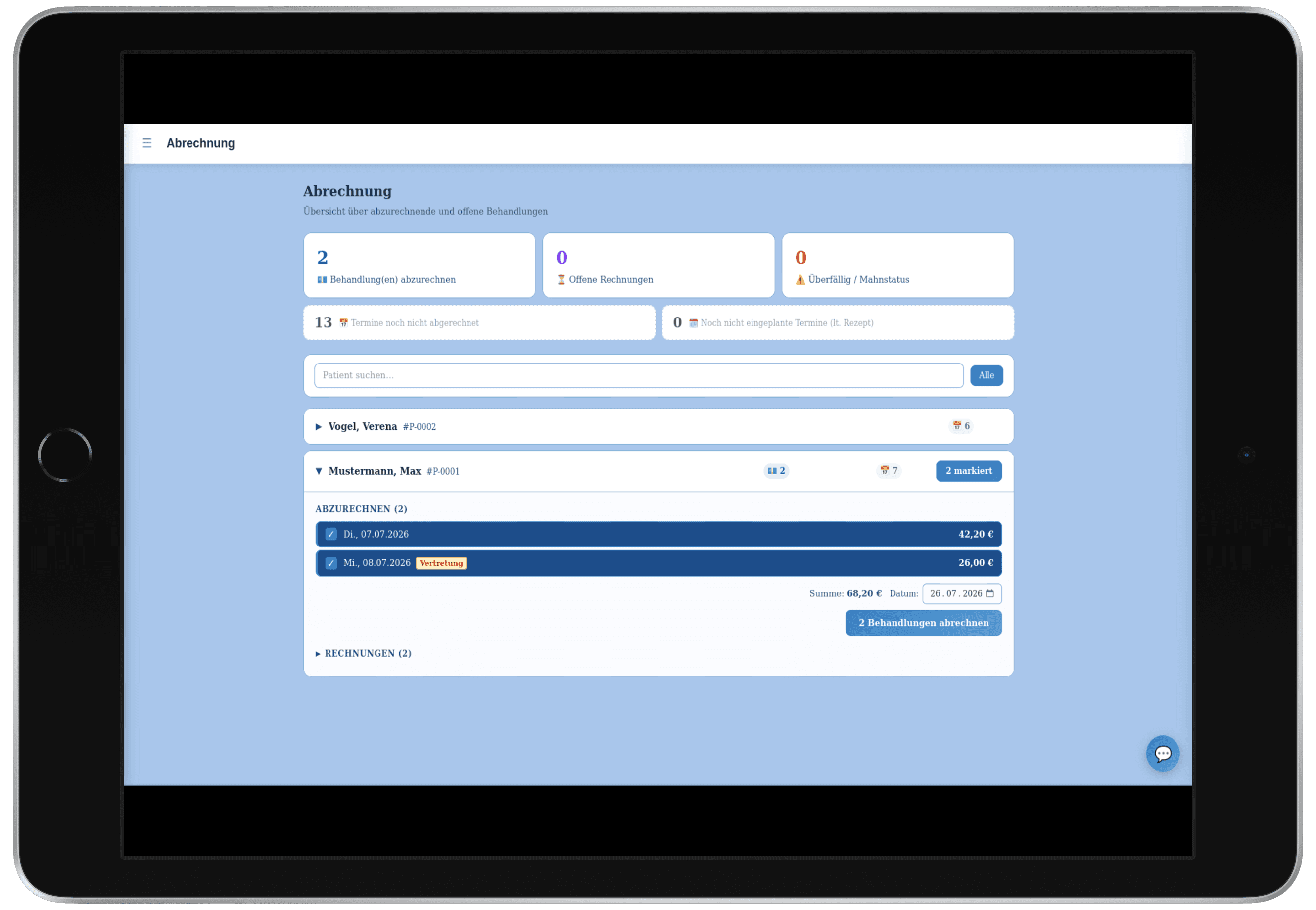 Abrechnung & Rechnungsstellung