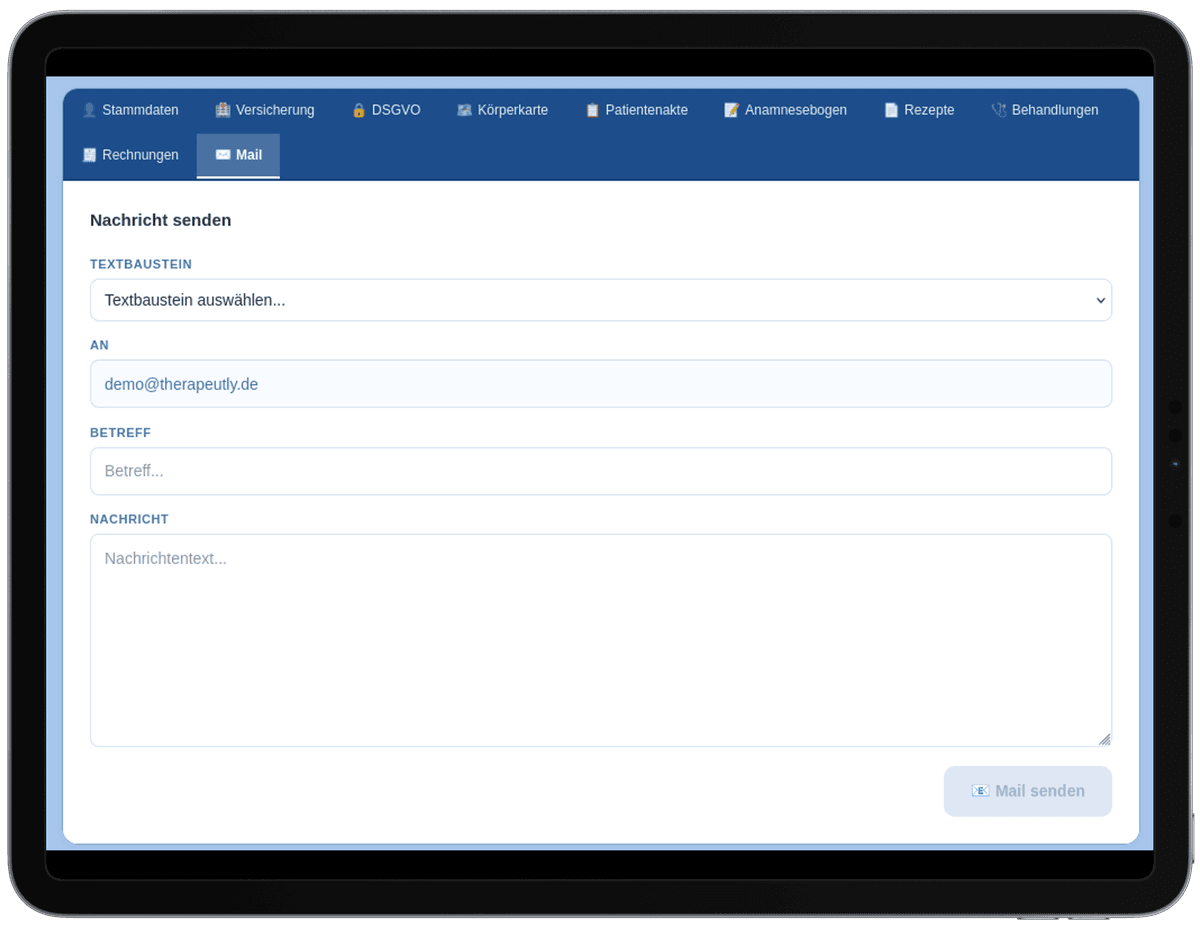Eigener Mail-Editor & Textbausteine