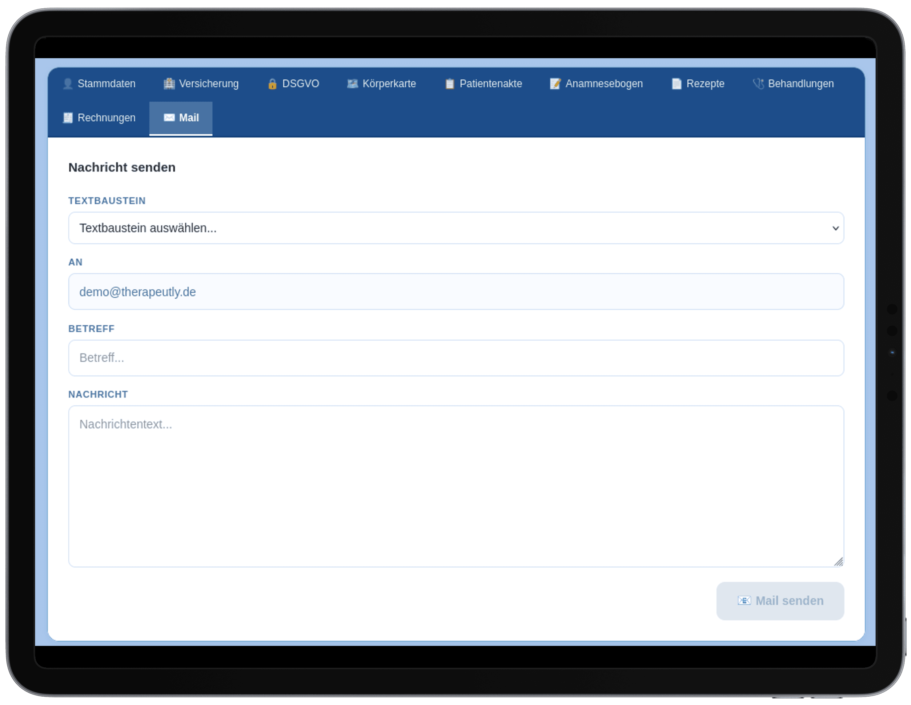 Eigener Mail-Editor & Textbausteine