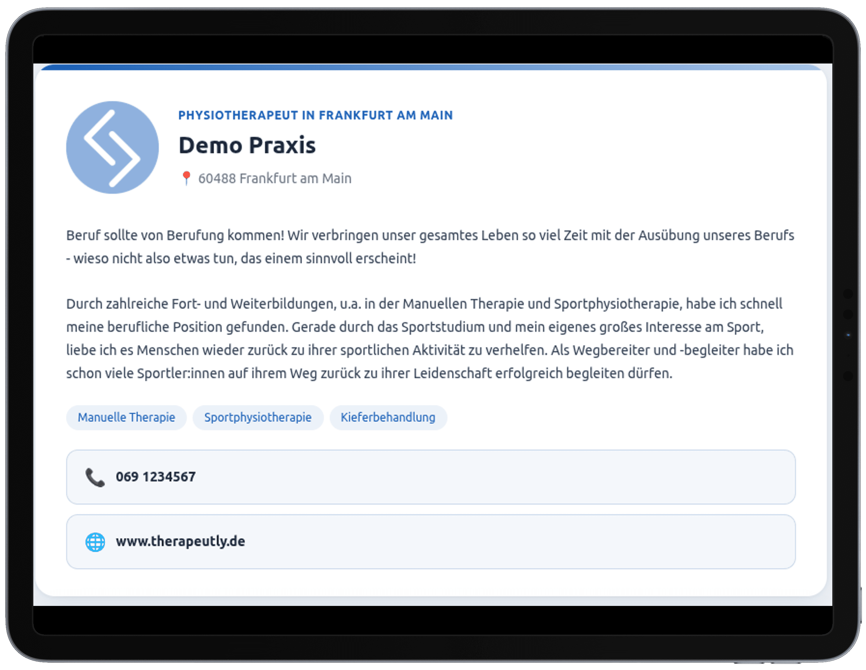 Eigene Praxisseite für Google