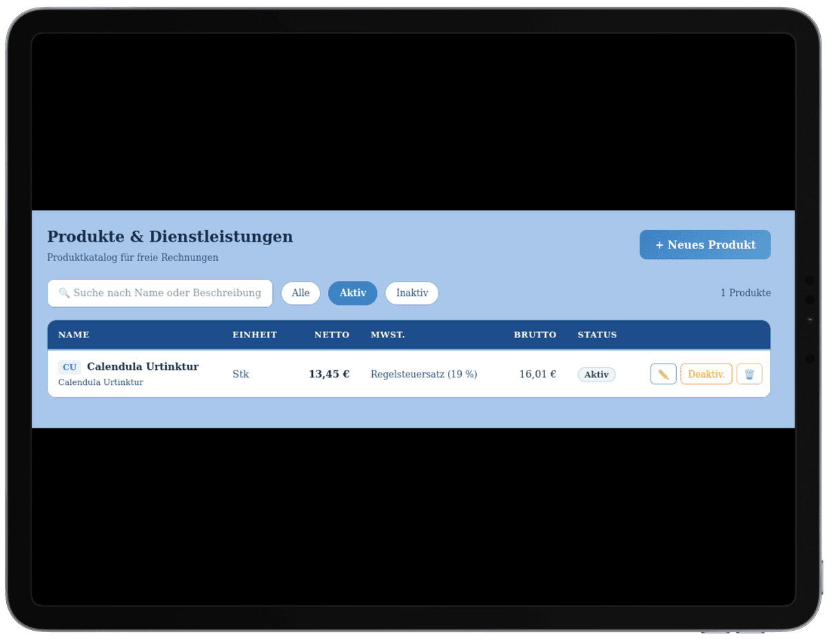 Produktverkauf (Shop)